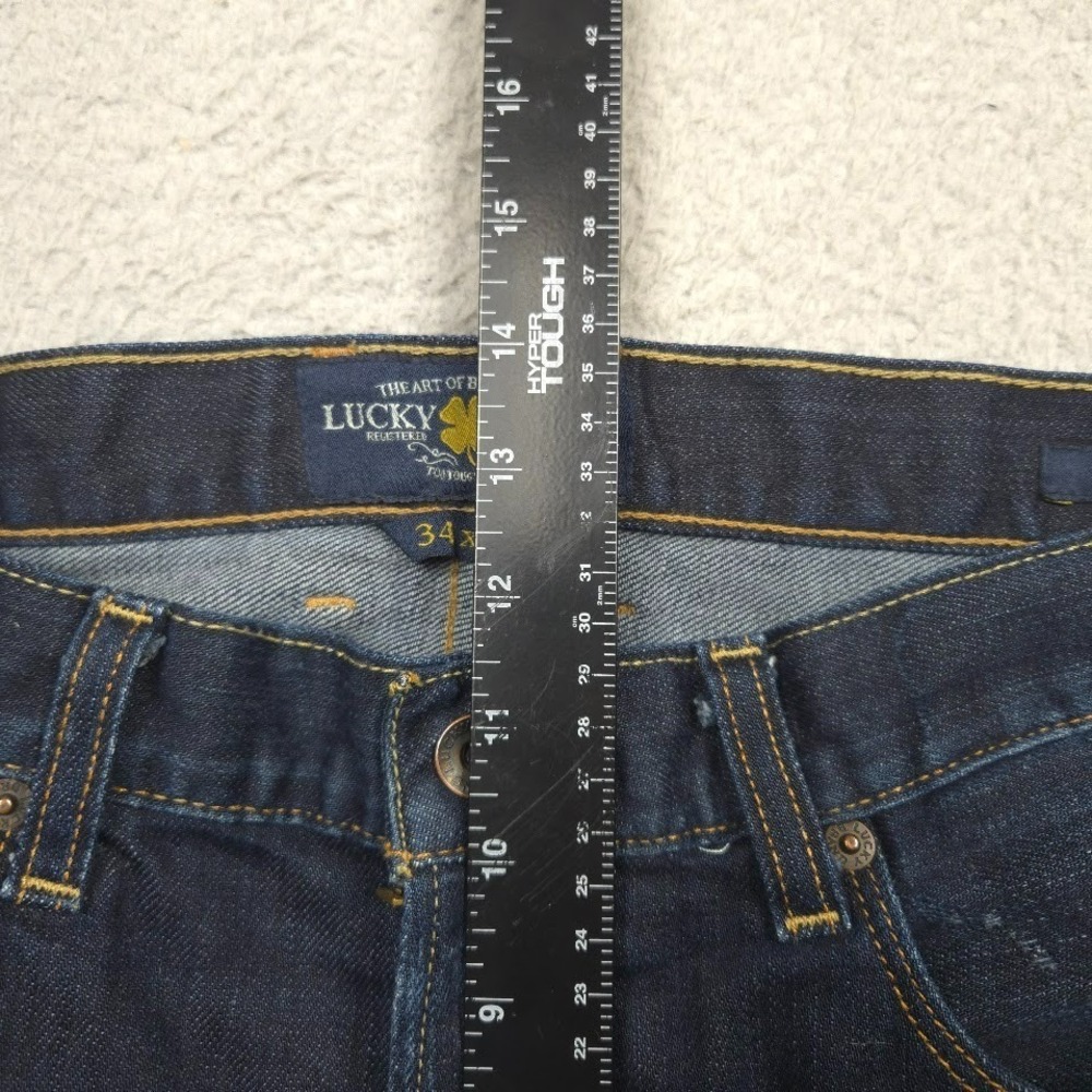 Lucky Brand Dean Jeans Mens 36x27 Dark Wash Straight Stretch Denim 34x32 - Picture 13 of 15